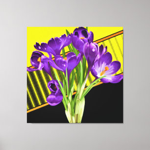 Impressão Em Tela Crocus Floral/Design Geométrico