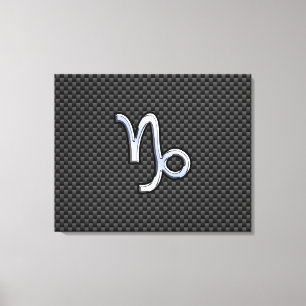 Impressão Em Tela Cromo como Capricórnio Zodiac Sinal em Fibra de Ca