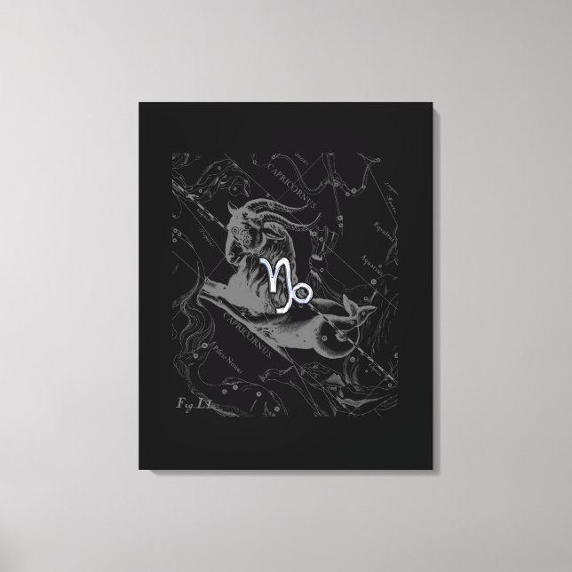 Impressão Em Tela Cromo como Capricórnio Zodiac Sinal em Hevélio (Frente)