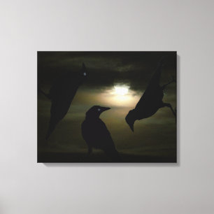 Impressão Em Tela "Crows by Moonlight", por DJONeill