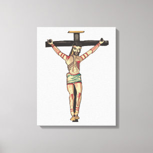 Impressão Em Tela Crucificação Jesus Cristo Cruzado Arte por Aquarel