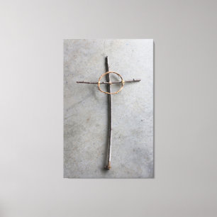 Impressão Em Tela Cruz Celta Contemporânea de Vinhetas e Vinhas