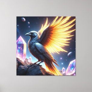 Impressão Em Tela Crystal Fire Raven