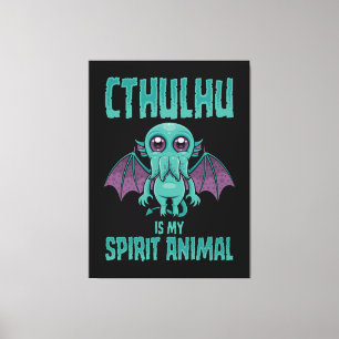 Impressão Em Tela Cthulhu é o meu Espírito Animal