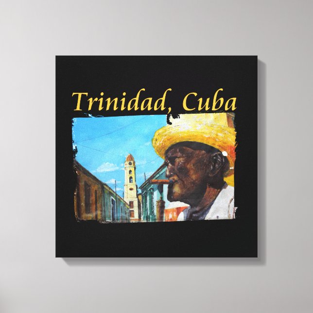Impressão Em Tela Cuba - Trinidad e Cubana Charutos (Frente)