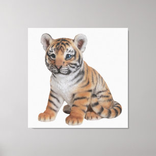Impressão Em Tela Cubo de Tigre de Bebê
