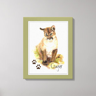 Impressão Em Tela Cubo Leão de Montanha Cougar Puma Puma