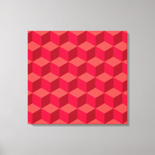 Impressão Em Tela Cubos Vermelhos