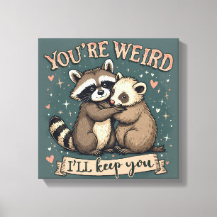 Impressão Em Tela Cuecas Raccoons Woodland Quirky Love Art