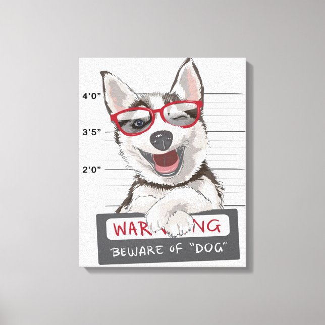 Impressão Em Tela Cuidado Com O Cão | Presentes Para O Proprietário  (Frente)