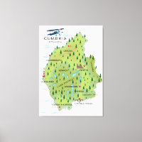 Cumbria England Map poster de viagens.