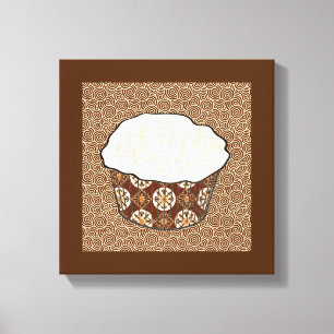 Impressão Em Tela Cupcake do coco, fundo do redemoinho do japonês