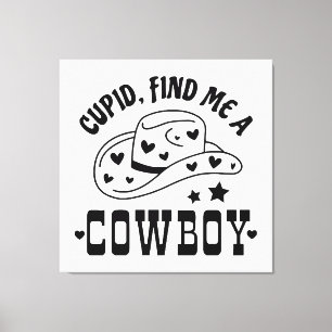 Impressão Em Tela Cupido Encontre Me Um Cowboy Western