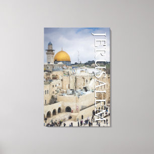 Impressão Em Tela Cúpula da Rocha Praça do Muro Ocidental, Jerusal