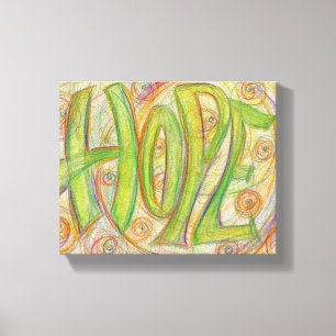 Impressão Em Tela Curar a Esperança de Arte de Palavras Pintura de