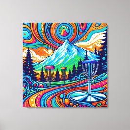 Impressão Em Tela Curso Psicodélico de Golfe em Disco