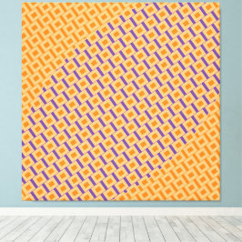 Impressão Em Tela Curvas Abstrato quadradas laranja roxa-esquadriada