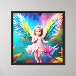 Impressão Em Tela Cute Baby Angel Wings Art-38424
