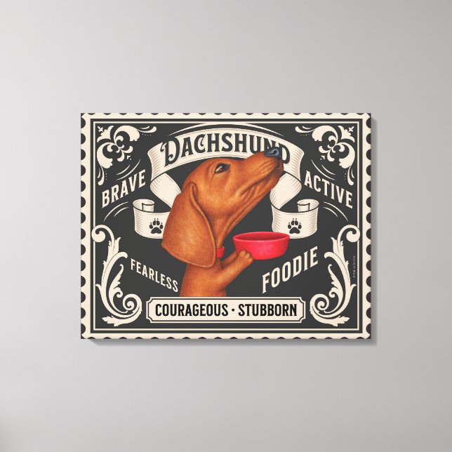 Impressão Em Tela Cute Dachshund implorando por Comida (Frente)