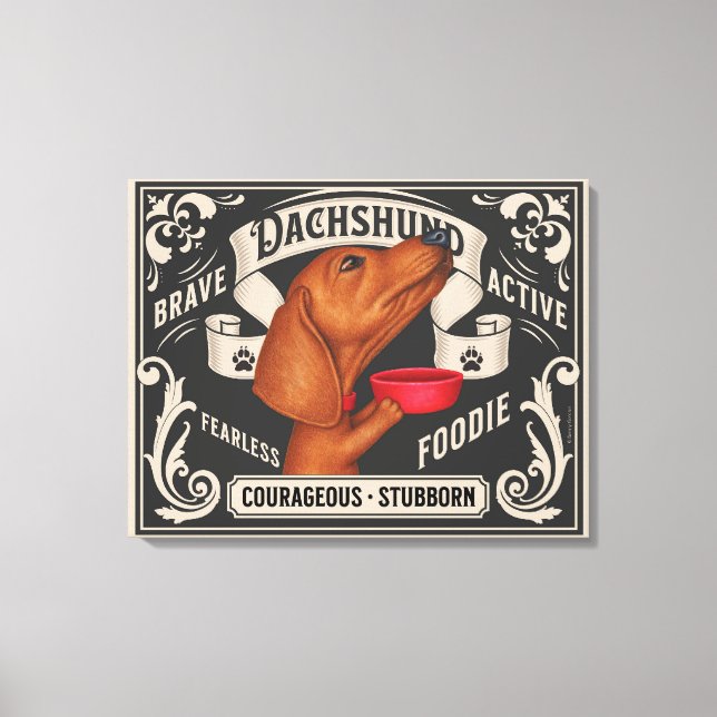 Impressão Em Tela Cute Dachshund implorando por Comida (Frente)