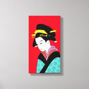 Impressão Em Tela Cute Geisha Arte Japonesa