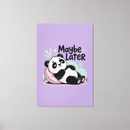 Impressão Em Tela Cute Lazy Panda – “Talvez Mais Tarde” Panda Relaxa