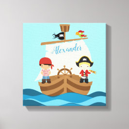 Impressão Em Tela Cute Pirate Boys E Um Grande Nome Personalizado De