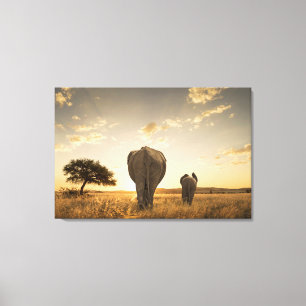 Impressão Em Tela Cutest Baby Animals   Elephant Calf & Mother