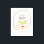 Impressão Em Tela Cutie cafeinado | Café<br><div class="desc">Esta impressão de aquarela apresenta uma preguiça divertida tomando café | Até Junho De Erica Vess</div>