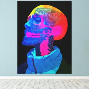Impressão Em Tela Cyber Skull – Arte de Anatomia Futurista