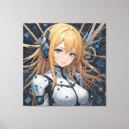 Impressão Em Tela Cyberntic Guardian: Coração do Futuro