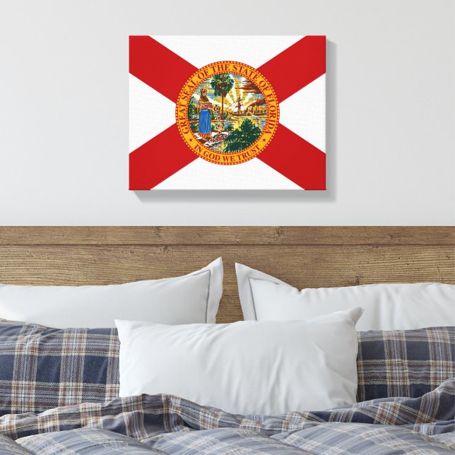 Impressão em Tela da Bandeira do Estado da Flórida (Insitu(Quarto))