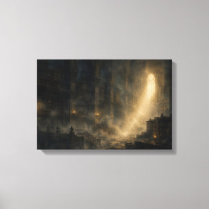 Impressão em tela da Biblioteca Antiga Nebulosa —
