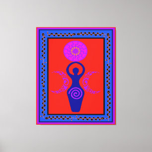 Impressão em Tela da Lua em Três Fases da Deusa Tr