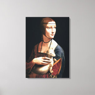 Impressão Em Tela Da Vinci - A Senhora com o Ermine