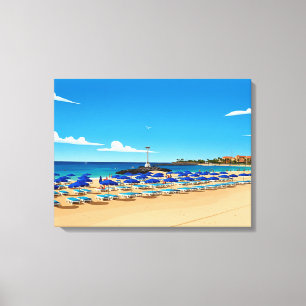impressão em tela da vista da praia de Tenerife