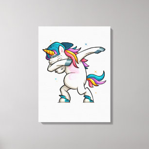 Impressão Em Tela Dabbing Unicorn