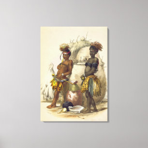 Impressão Em Tela Dabiyaki e Upapazi, meninos do tribo Zulu no