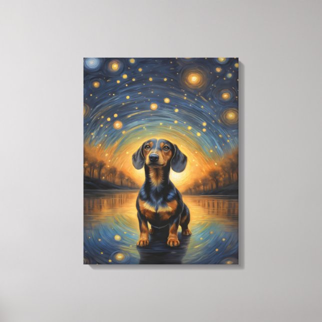 Impressão Em Tela Dachshund Artsy (Frente)