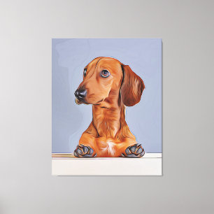 Impressão Em Tela Dachshund Olhando Para Longe O Cachorro Poster de
