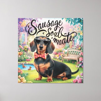 Impressão Em Tela Dachshund Sausage Soulmate