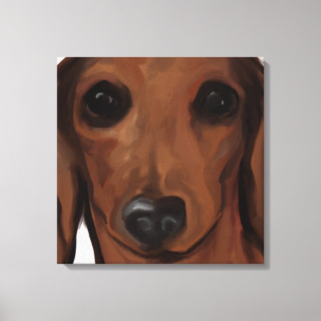 IMPRESSÃO EM TELA DACHSHUND VERMELHO         (Frente)