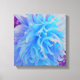 Impressão Em Tela Dahlia Flor Decorativa Azul Elegante