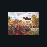 Impressão Em Tela Dahlia Garden em Argenteuil Claude Monet Fine Art<br><div class="desc">"O Jardim da Argentina" foi criado pelo pintor francês do Impressionismo Claude Monet em 1873 mostrando sua esposa e ele em seu jardim de dália ao sol.</div>
