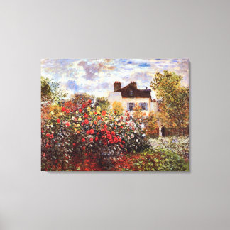 Impressão Em Tela Dahlia Garden em Argenteuil Claude Monet Fine Art