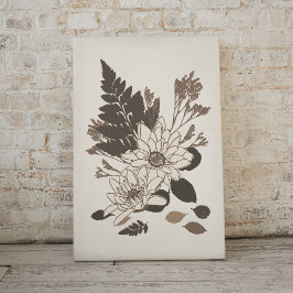 Impressão Em Tela Daisies and Leaves - transparente no creme.