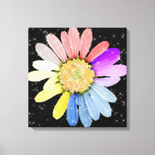Impressão Em Tela Daisy Colorida
