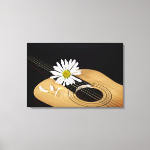 Impressão Em Tela Daisy na Guitarra