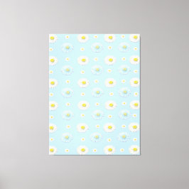 Impressão Em Tela Daisy Pattern sobre fundo azul claro