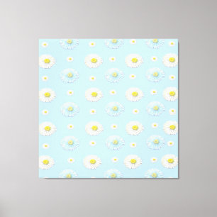 Impressão Em Tela Daisy Pattern sobre fundo azul claro